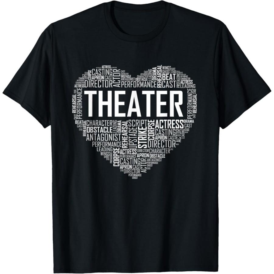 

Theater Life Heart Love Drama Actor Actress Gift T-Shirt XXXXXL чорний