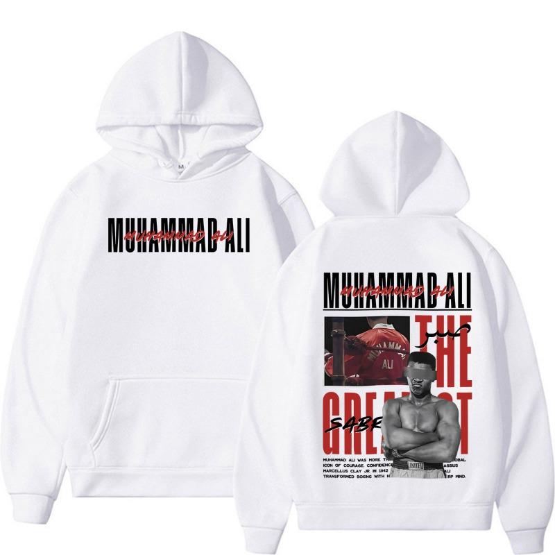 The Greatest Muhammad Ali Vintage Graphics Hoodies Men Women Fashion Cool High Street Sweatshirts Casual Fleece Oversized Hoodie