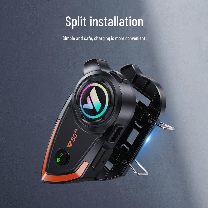 Y802x Bluetooth Motorcycle Helmet Intercom: 800m Range for Two Riders, Compatible with Third-Party Helmets.