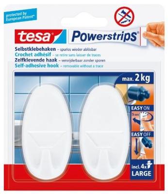 tesa Powerstrips® transparent Haken Large matt-chrom