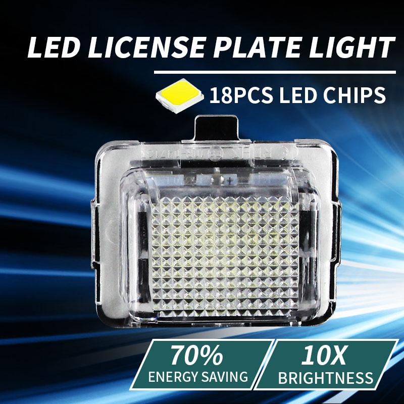 2pcs Car Error Free LED Number License Plate Light for Mercedes Benz W204 W212 C207 C216 W221 2007-2011 T10 License Plate Lights Dome Lights 6