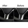 Carbon Fiber Car Steering Wheel Cover Sticker Interior Decor for Tesla Model S X