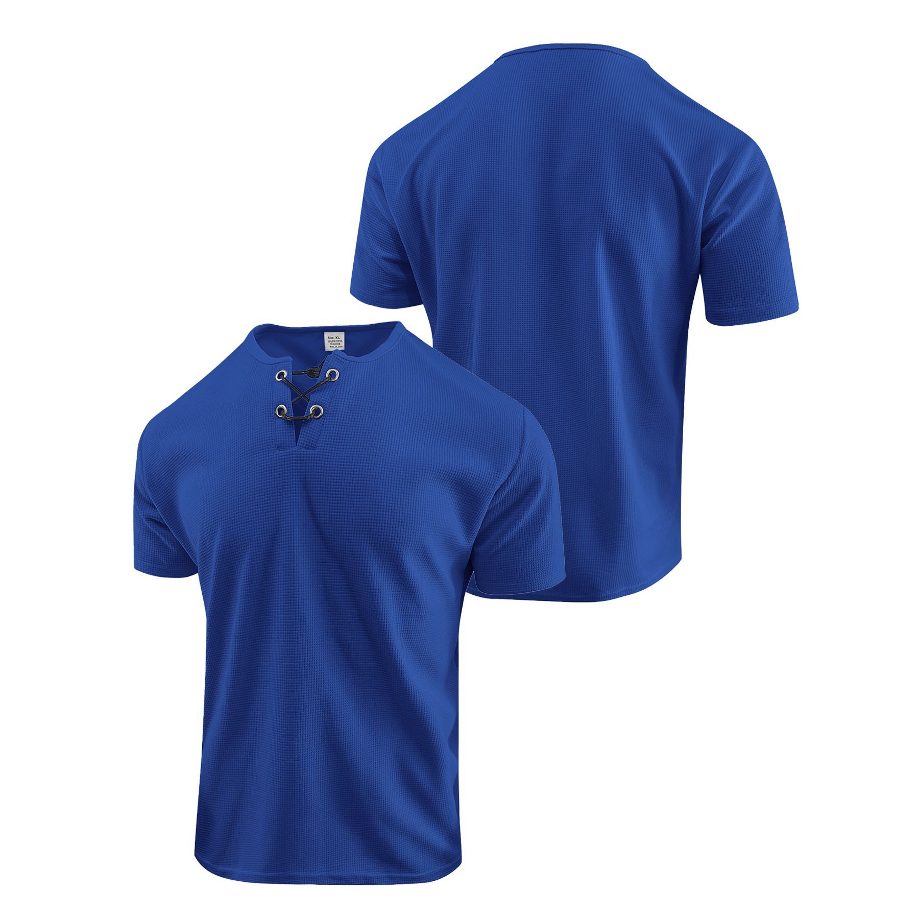 Men s loose-fit, breathable, oversized T-shirt in a solid colour with drawstrings S королевский синий