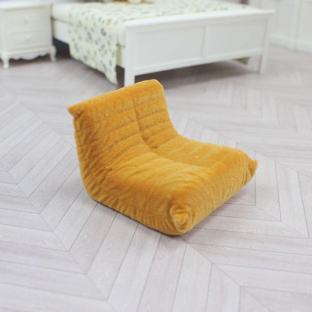 Flocking Dollhouse Accessories Multicolor Mini Lazy Sofa  Doll House Accessories