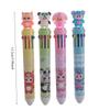 1Pc with Box Cartoon Headgear Animal Ten-color Ballpoint Pen Cute Doll Multi-color Pen Student Ten-in-one Color Suitable Holiday Gift Novelty Statione