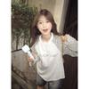 Letter Printed Striped Women's T-shirt Round Neck Minimalist Long Sleeved Pullover New Korean Loose Autumn Woman Top