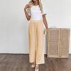 Women's Comfortable  Color Loose Wide Leg High Waist Casual Pants