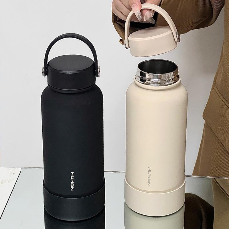 New Frosted Thermos Cup Stainless Steel Thermos Cup Student Sports Water Cup Portable Large Capacity Cup