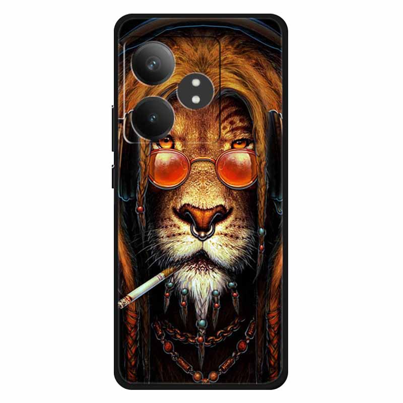 For Realme GT 6T Case Silicone Soft Lions Cat TPU Back Cover For Realme GT Neo6 Cases Protective GT6t 5G Fashion Lovely Shell