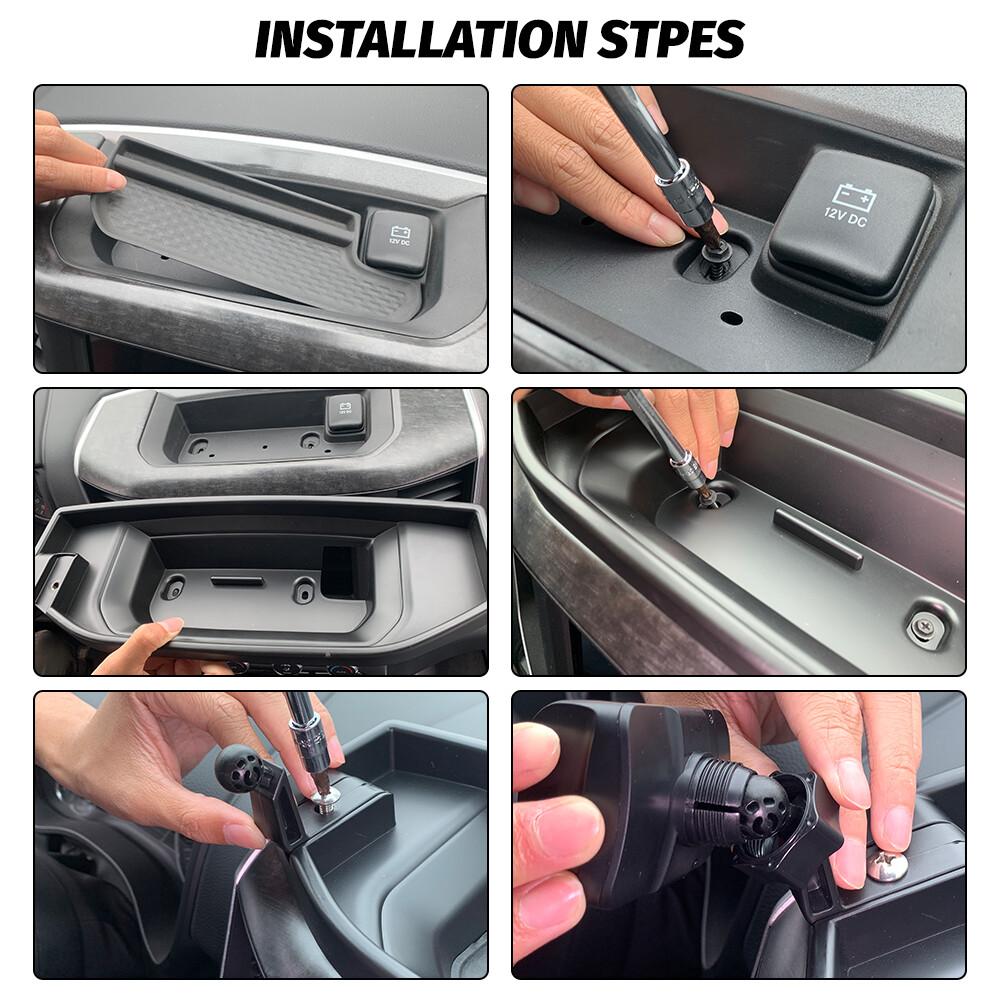 Console Phone Bracket Mount Holder With Storage Box Tray For Dodge RAM 1500 18+