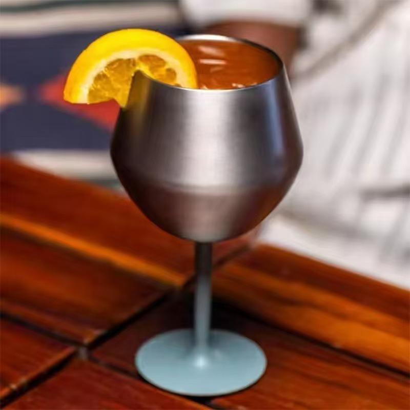 14oz Stainless Steel Double-layer Goblet Two-in-one Detachable Heat Cold Wine Glass Coffee Cup Kitchen Coffee Bar Accessories