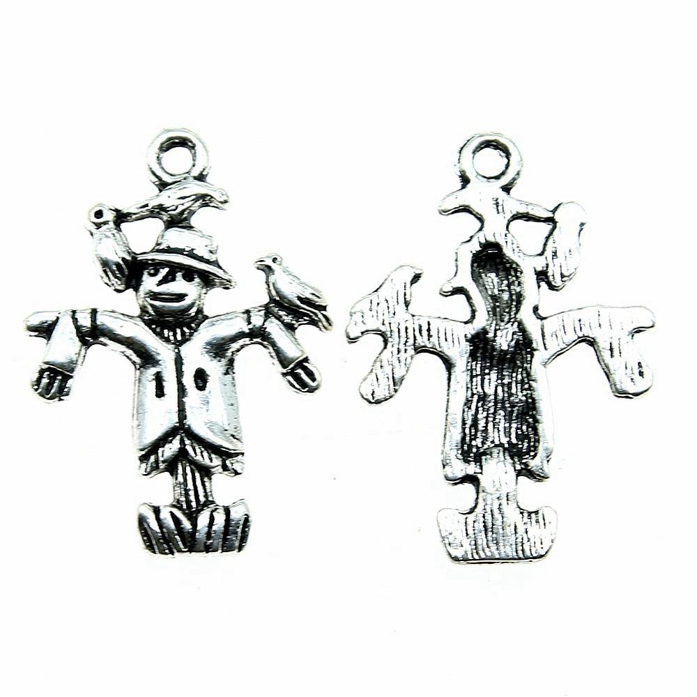 

10шт Пугало Амулеты Амулеты Античное серебро Цвет Цинковый сплав 25X18mm