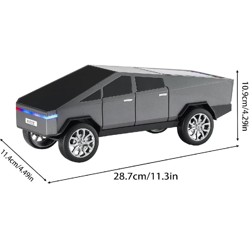 Przenośny głośnik Bluetooth w kształcie repliki pickupa, z ekranem wyświetlacza, dźwiękiem HD, parowaniem TWS, radiem FM, wbudowanym mikrofonem do rozmów w trybie głośnomówiącym, LED