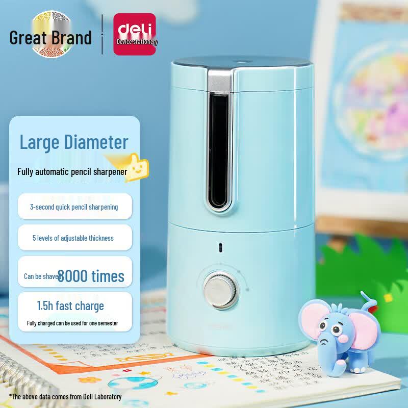 Deli VA8 Large Caliber Rechargeable Automatic Electric Pencil Sharpener
