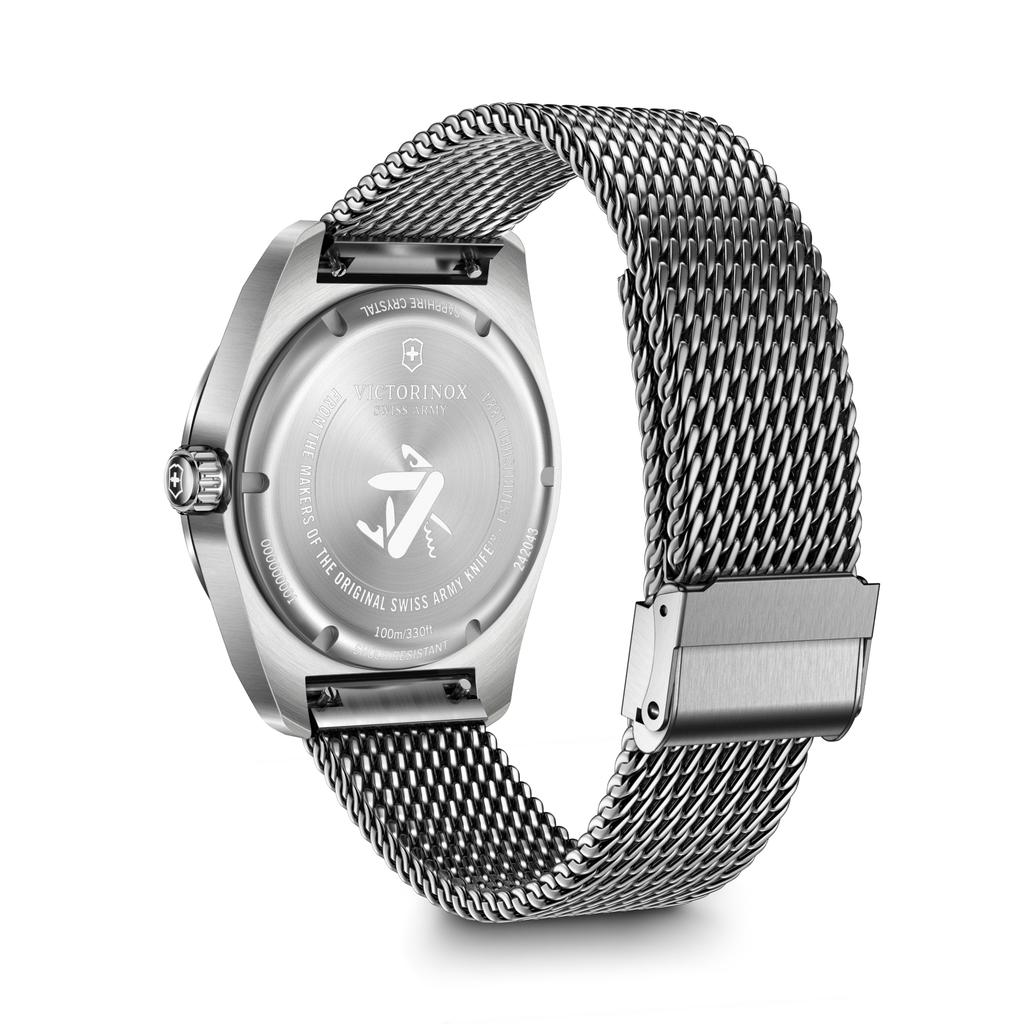VICTORINOX SWISS ARMY Analog Waterproof Quartz Black Mesh Stainless Steel Case Interchangeable Brand Gift Men's Watch, Dial, Bracelet, (316L), Strap,