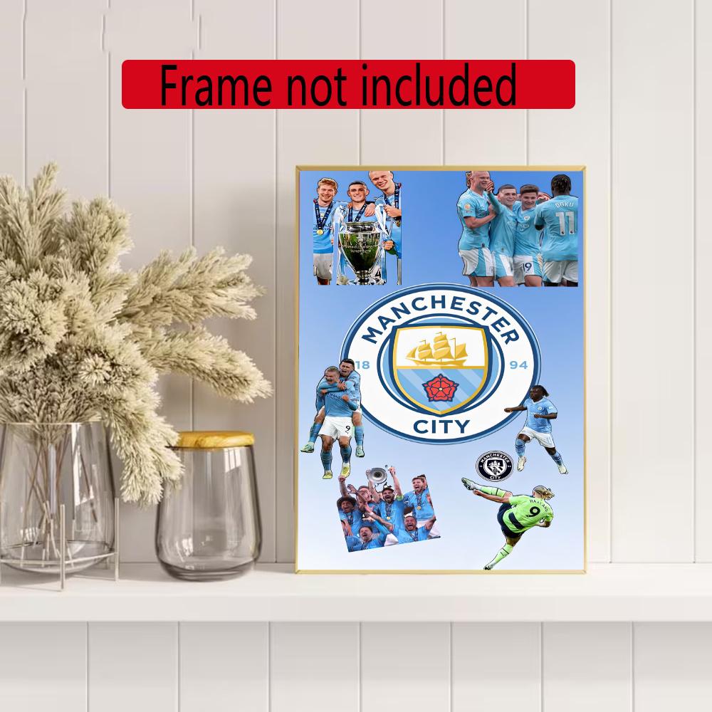 Manchester City 5D Diy Diamond Painting Round Diamond Diy Frameless Holiday Artwork Suitable For Home Office Wall Decoration
