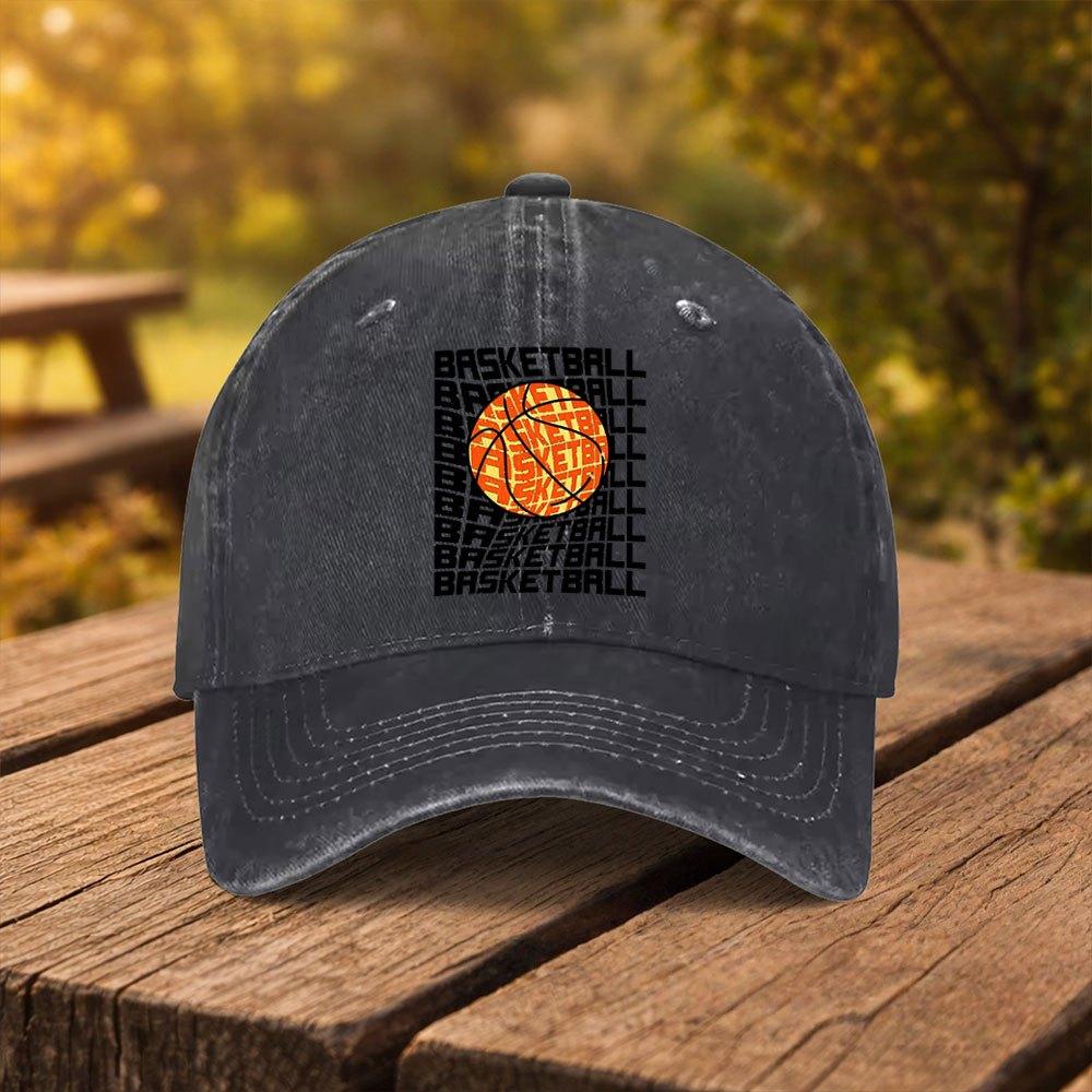 Basketball Pattern Printed Baseball Cap Unisex Fashion Duckbill Hat Suitable for Outdoor Sports Fitness Travel And Outings Mu
