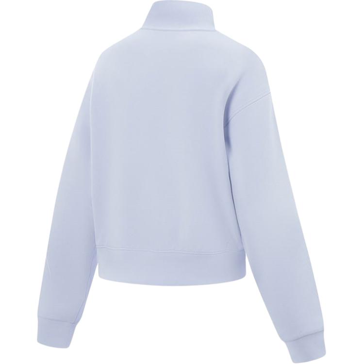 Li-Ning Stand Collar Pullover Loose Solid Color Comfortable Versatile Long Sleeve Sweatshirt Women sweatshirt AWDV510-5