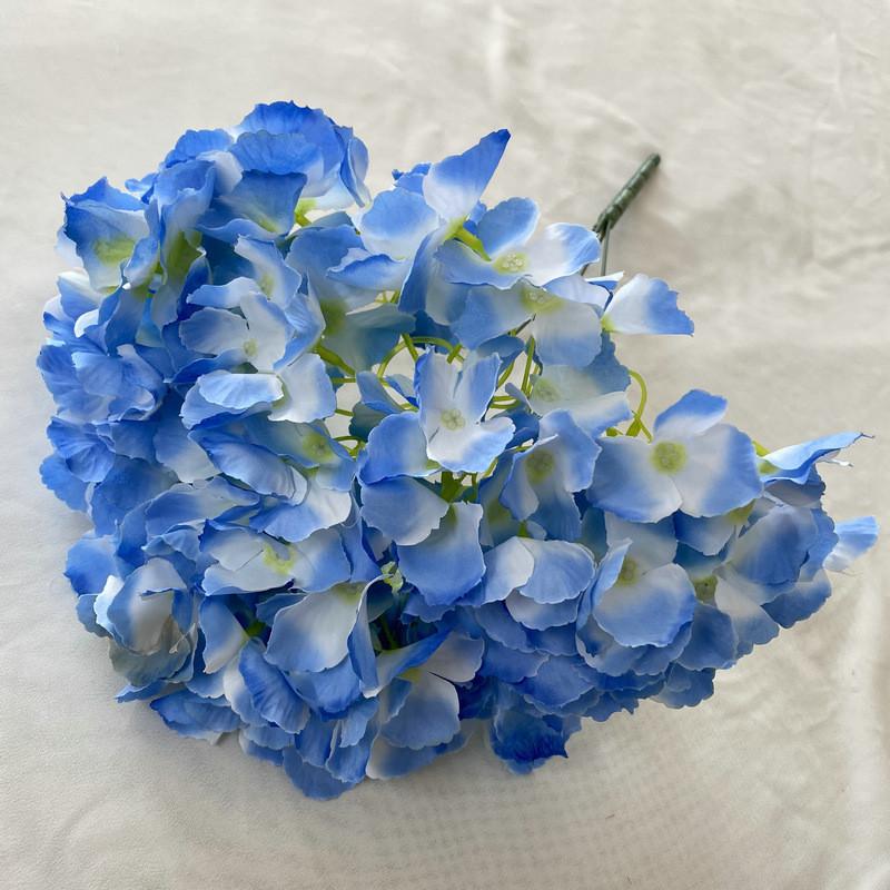 Realistic 5 Head Hydrangea Artificial Silk Flower For Wedding Party Decor Home
