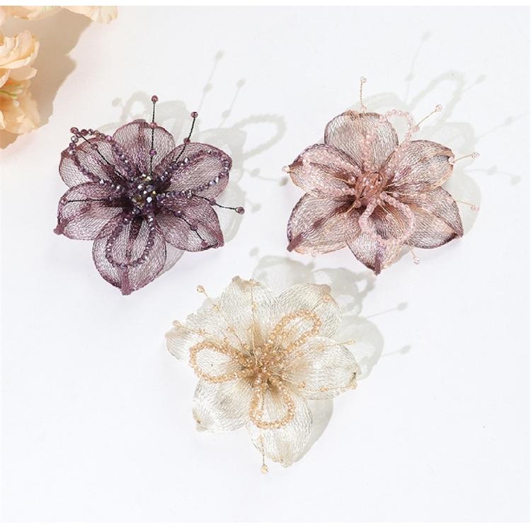 Flower Sewing Hair Clip Brooch for Wedding Dresses Artistic for Dress Wedding Bridal Dress Decorative Applique