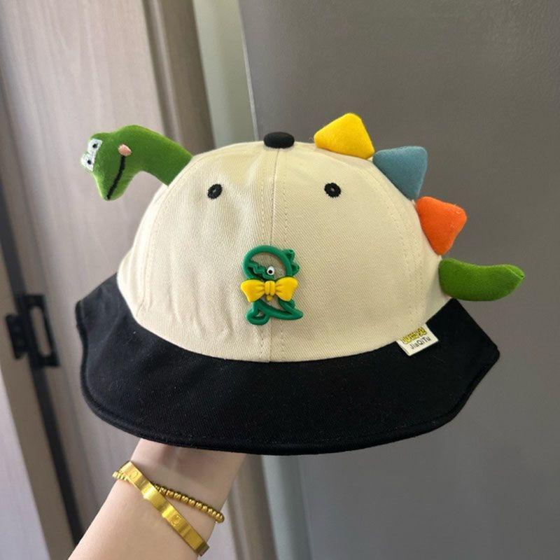 Cartoon Dinosaur Summer Baby Hat for Girls Boys Panama Toddler Wide Brim UV Beach Sun Cap Outdoor Children Fisherman Hat