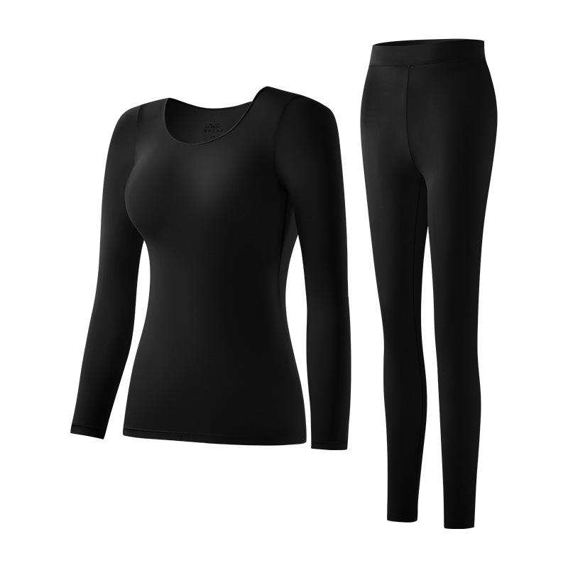 Skin-Beautifying Thermal Set: Long-Sleeve Base Layer Top & Bottoms for Autumn