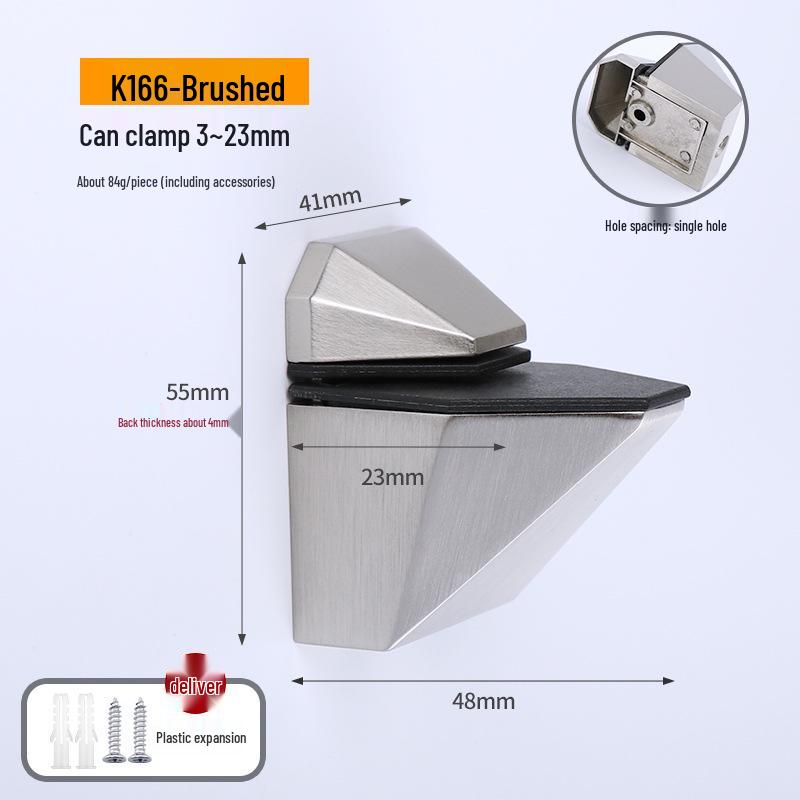 Zinc Alloy F-Shaped Glass Clip: Bathroom/Kitchen Shelf Support Bracket