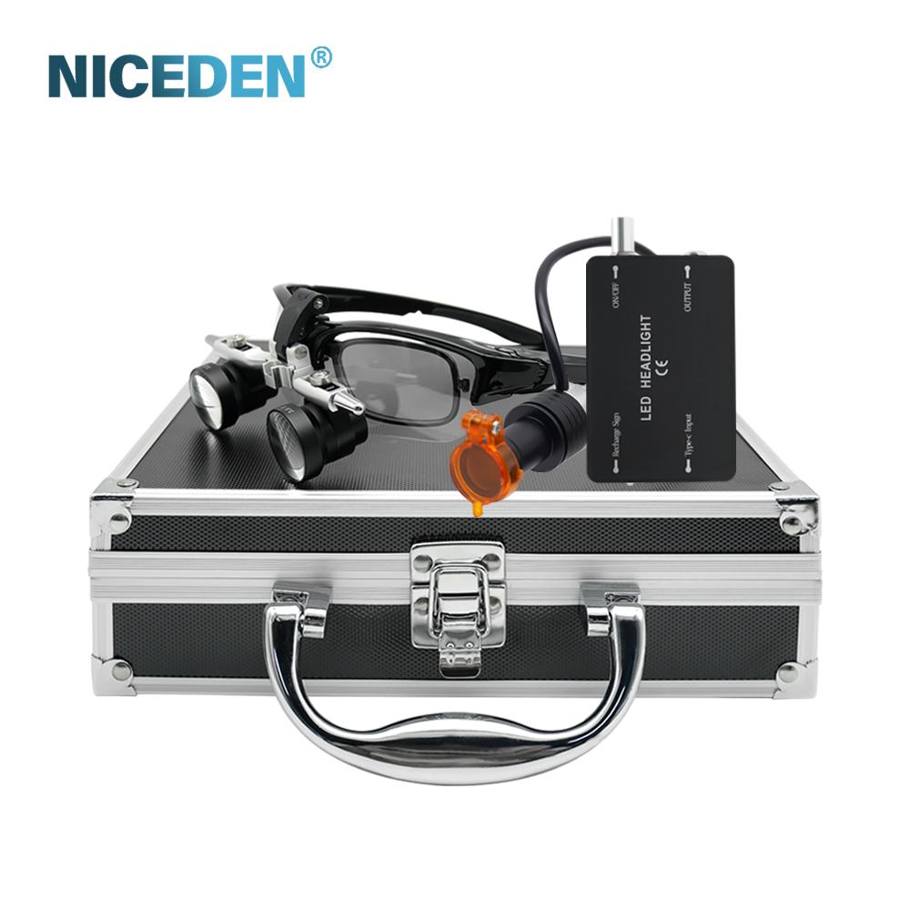 Niceden Factory High-quality Dental Myopia Magnifying Glass Detachable Myopia Adjustable With 5W Light