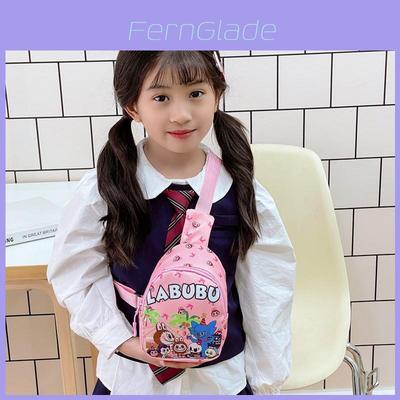 Labubu Pattern Childrens Cartoon Nylon Crossbody Bag With Breathable Wearresistant Material For Preschool Kids