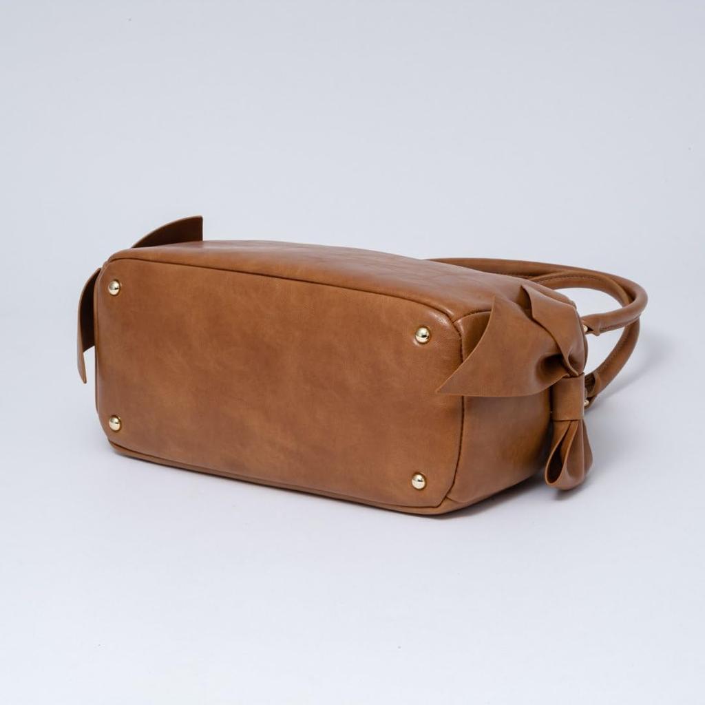 Jill Stuart Pecot Shoulder Bag with Ribbon Feminine and Vintage Design, Style, JSLH5EH1, Camel, Women's