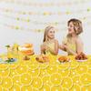 4 Pack Lemon Tablecloth Lemons Summer Party Tablecover Rectangle Table Cover 51 x 86 " Yellow Lemonade Disposable for Lemon Theme Birthday Party