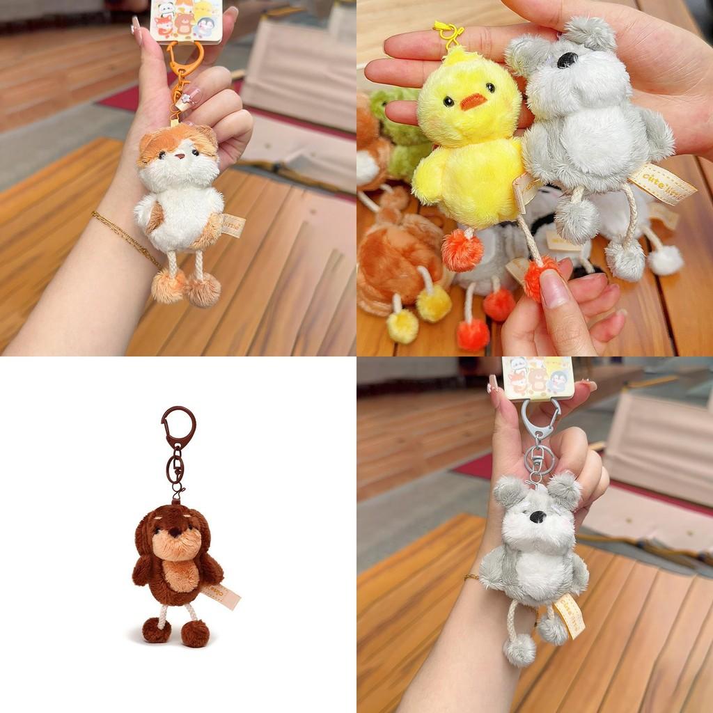 Rabbit Penguin Duck Bear Plush Keychain With Pull Out Legs For Bag Decoration And Gift