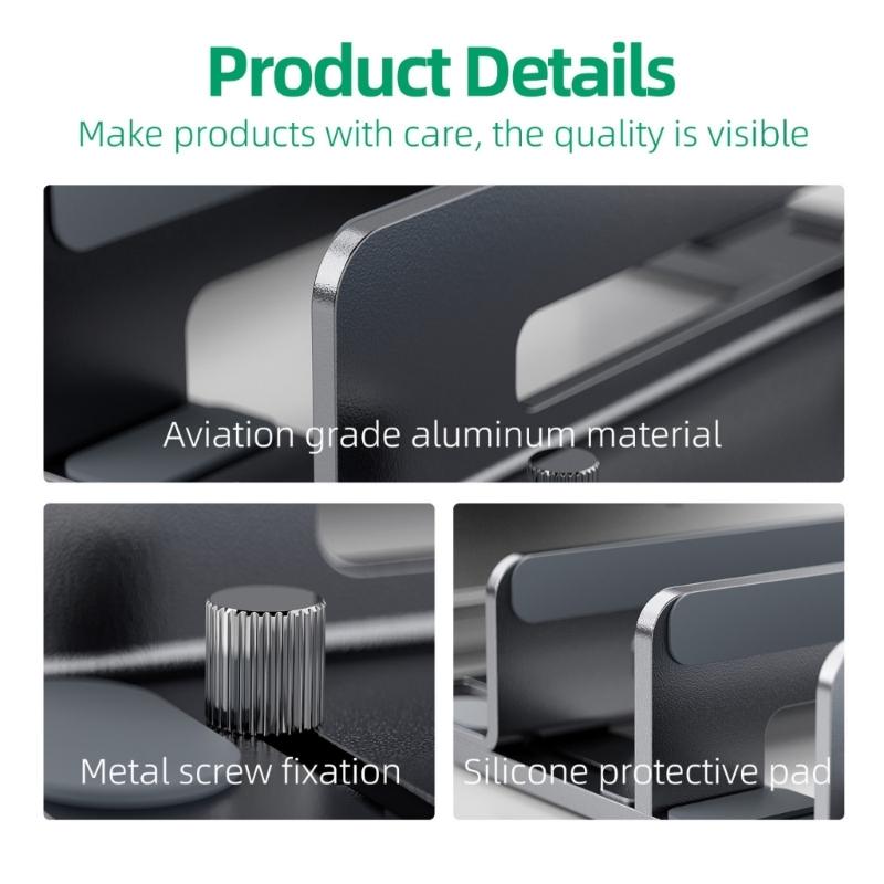 MultiDevice Management Vertical Laptop Stand Adjustable Vertical Laptop and Tablet Stand, Secure Storage for Desks