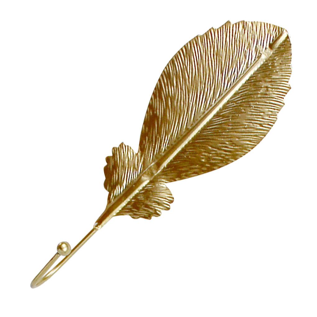 

Nordic Green Gold Single Leaf Hanging Hook Mini Wall Key Hook Home golden a