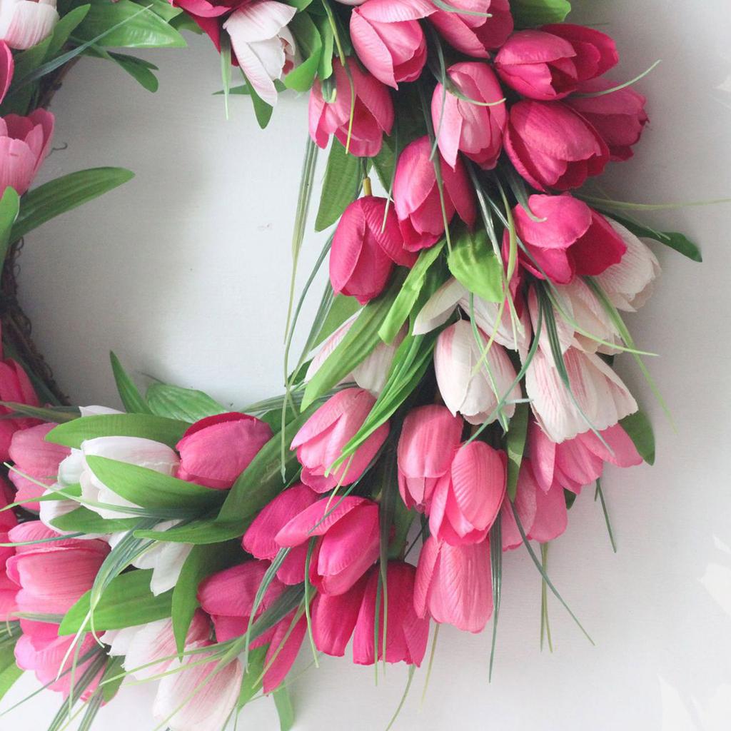 Artificial Flower Wreath Lifelike Handcrafted Front Door Spring Summer Wreath for Indoor Outdoor Holiday Weddings 50cm