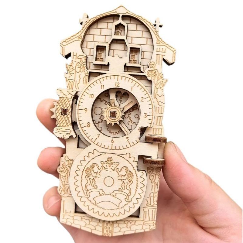 Magnete da frigo con ingranaggio di orologio astronomico di Praga - Souvenir di viaggio dal design vintage unico, regalo creativo per la decorazione della casa