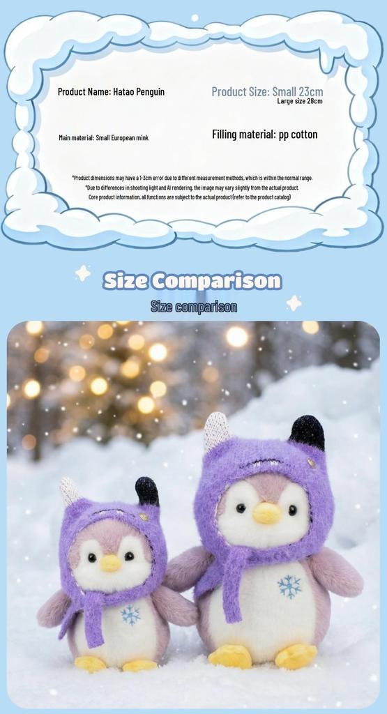 Soft Penguin Plush Doll - Cute New Year Gift for Kids, Perfect Hug Toy for Girls