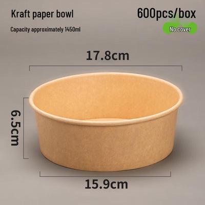 Disposable Kraft Paper Salad Bowls - 1450ml, 600 Pack
