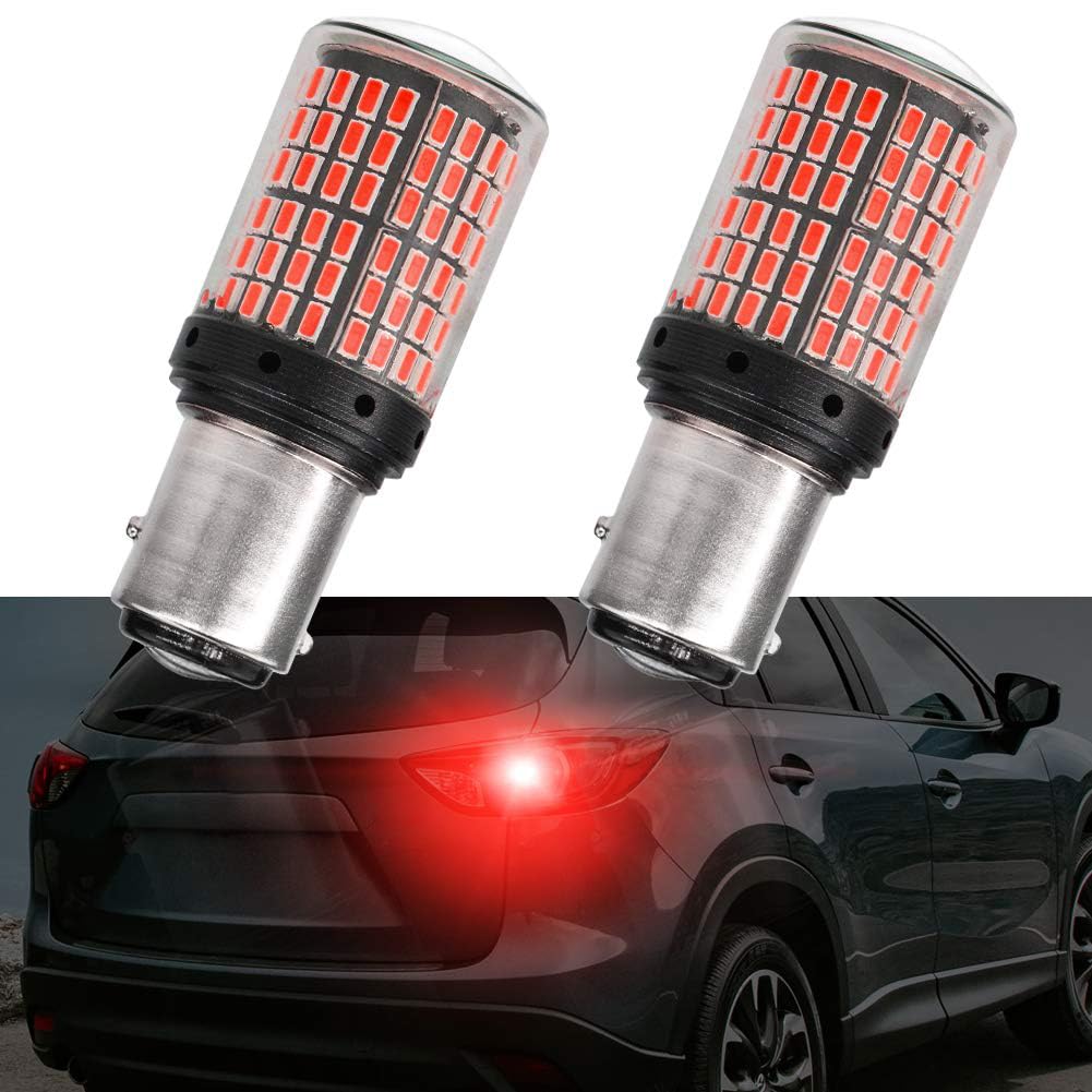 X-STYLE S25 Becuri Duble, LED Roșu, BAY15D, Unghiuri Diferite ale Pinilor, Luminozitate Ultra, LED 1157