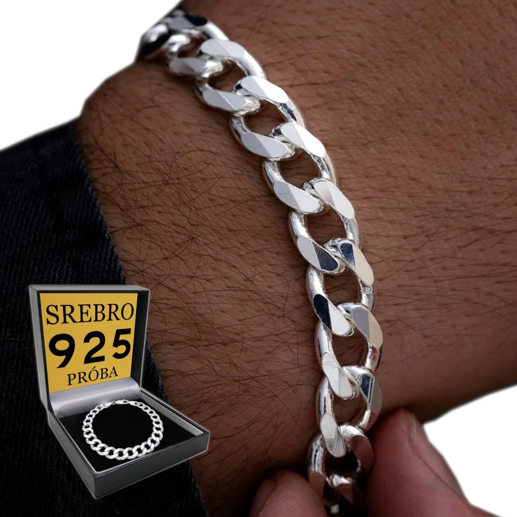 FULL Silver Men' Bracelet 8mm/24cm Silver 925 Bracelet