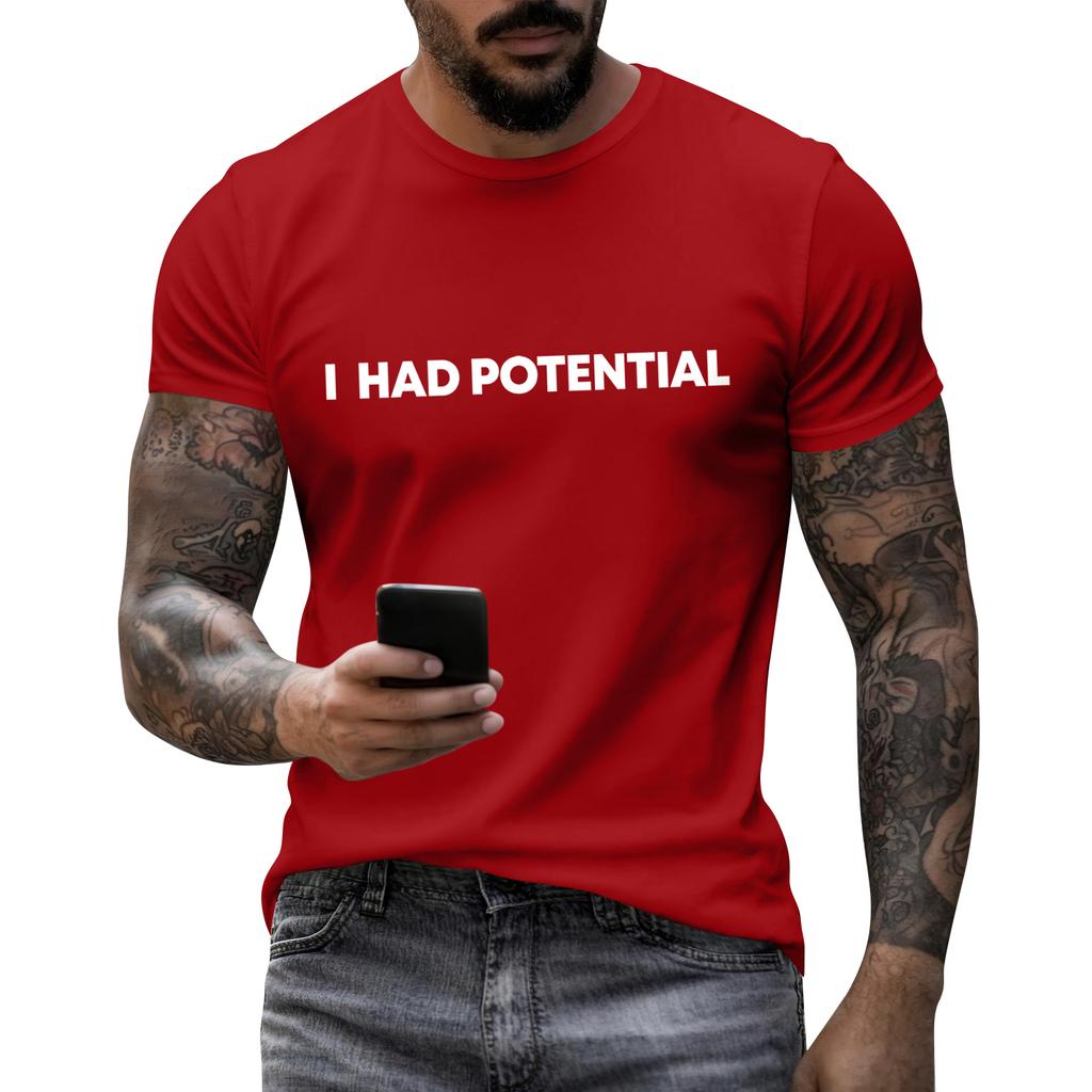 Men's Casual Letter Print Short-Sleeve T-Shirt