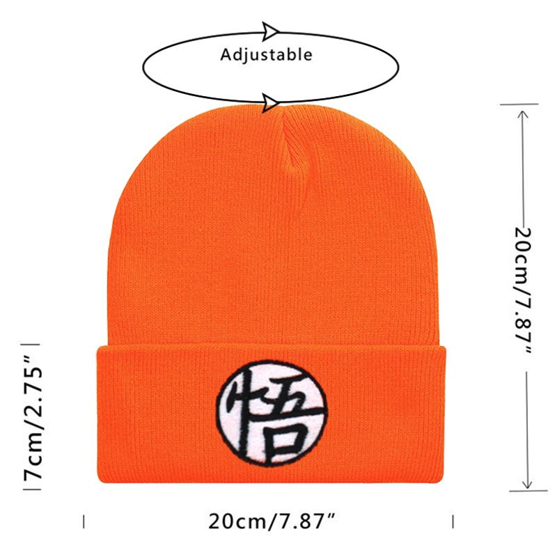 Anime Embroidered Knitted Beanie Hat, Men Women Winter Outdoor Motion Ski Warm Wind-Resistant Beanie Hats