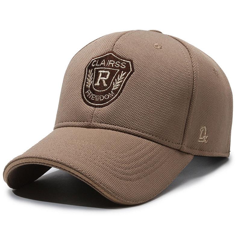 Classic Adjustable Baseball Cap with Embroidered Crest Logo Durable Cotton Twill Fabric Structured Six-Panel Design Curved Brim One Size