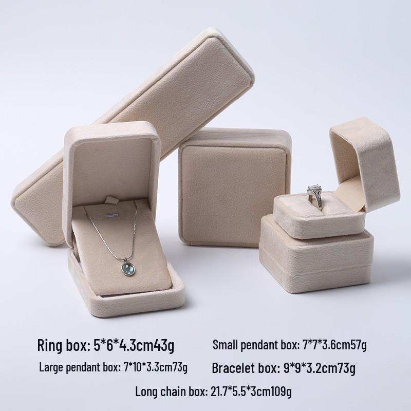Velvet Jewelry Box with Rounded Corners - Ring, Necklace, Bracelet, Earring Storage
