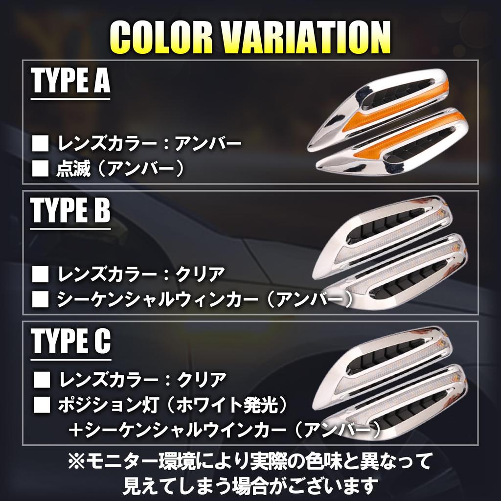 HTharros LED Turn Signal Side Marker Flowing Sequential DC12V Universal White/Amber Clear Lens Left and Right 2 Pcs, White/Yellow C