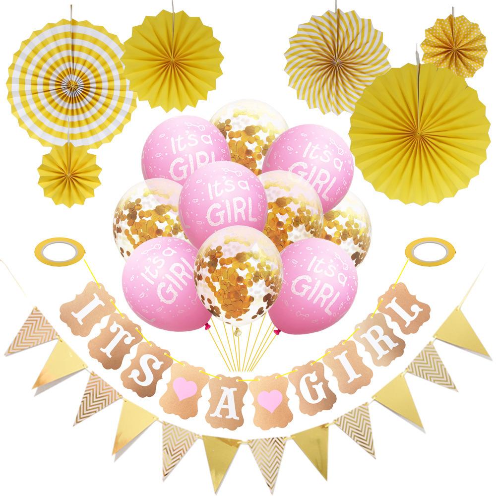 Baby Birthday Balloon Set Party Supplies Child Gender Reveal Disposable Party Decoration Package 