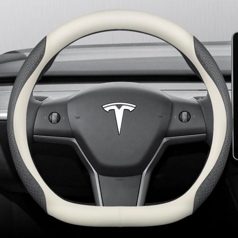 for Tesla Model S 3 Y 2012- 2013 2016 2017 Car Steering Wheel Cover PU Leather 11Colors Non-slip Auto Accessories