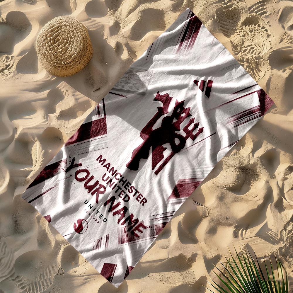 Manchester Customize Text Beach Towel Quick-Dry Soft Microfiber