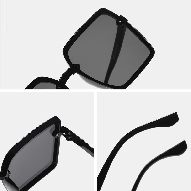 Non-polarized Colorful Square Sunglasses Fashion Plastic Cat Eye Women Sunglasses Men Big Frame Mirror Sun Glasses
