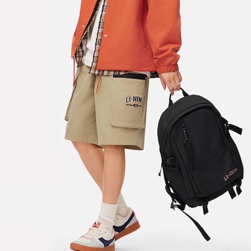 Li Ning Polyester Backpack Unisex Black ABSU215-1